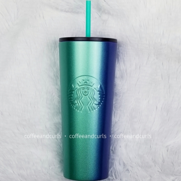 Starbucks Blue Green Pearl Shimmer Ombre Stainless Steel Tumbler 24oz Ve… - Picture 8 of 12